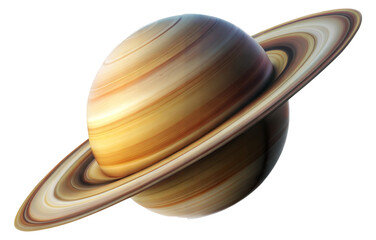 Wall Mural - detailed image of saturn with its iconic rings isolated on transparent background