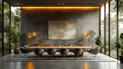 Wall Mural - A modern big conference room in a company. 