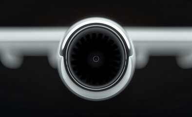 Wall Mural - close-up view of jet engine blades. Front view of a jet engine blades. Rotating blades of the turbojet. Part of the aeroplane. 