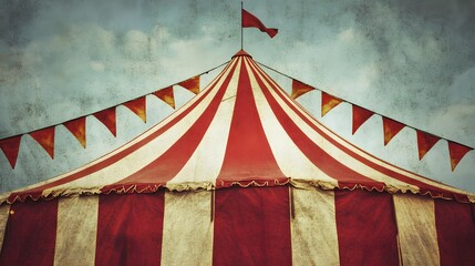 Circus tent carnival red fun festival entertainment fair show park amusement background vintage flag party retro performance white poster event marquee leisure top joy banner