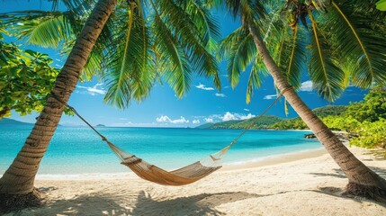 Poster - Tropical Beach Hammock Paradise.