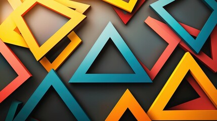 Wall Mural - Abstract Geometric Background with Triangles and Squares.