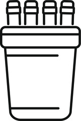 Sticker - Simple line icon of a pen holder being filled with writing utensils