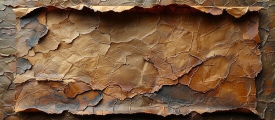 Wall Mural - Textured Brown Paper with Wrinkles and Cracks