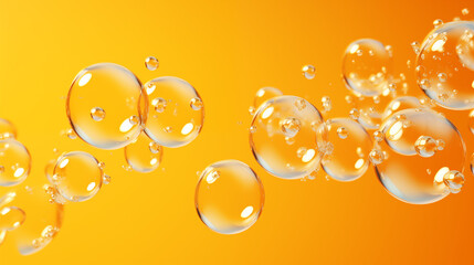 Orange Soap Bubbles on Background A, Abstract Image, Texture, Pattern, Wallpaper, Cover and Screen of Smartphone, Cell Phone, Computer, Laptop, 9:16 and 16:9 Format