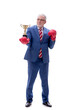 © Elnur - Old businessman boxing isolated on white