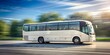 © sarinya - Passenger white bus van accelerating ride motion blur effect, bus, van, passenger, transportation, white, speeding