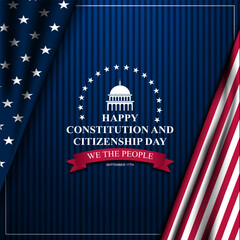 Poster - Happy Constitution and citizenship day United States Of America background vector illustration