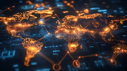 Aufkleber - Futuristic Digital Transaction Dashboard with Real-Time Cross-Border Payments
