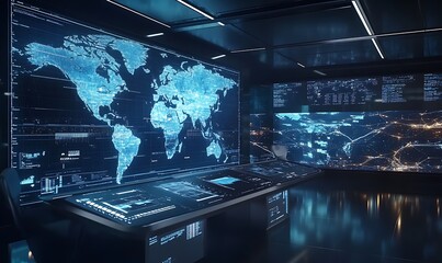 Aufkleber - High-Tech International Shipping Hub with Automated Sorting and Real-Time Tracking
