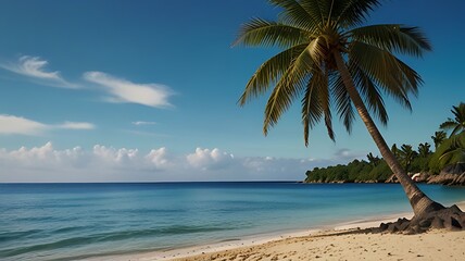 beach with water and blue sky