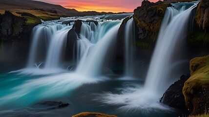 waterfall in the mountains