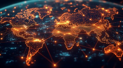Aufkleber - Futuristic E-Commerce Platform Interface with Expanding Global Market Reach