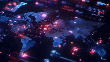 Aufkleber - Visualization of Global Expansion Strategy with Real-Time Growth Metrics