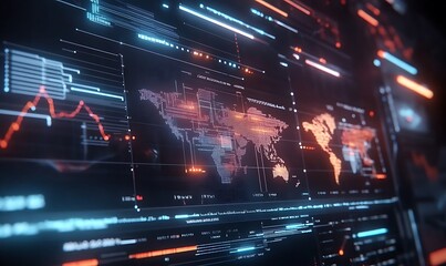 Aufkleber - Visualization of Global Consumer Spending with Animated Graphs and Charts