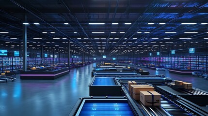Aufkleber - High-Tech Global Fulfillment Center with Automated Robots and Real-Time Inventory
