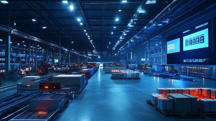 Aufkleber - High-Tech Global Fulfillment Center with Automated Robots and Real-Time Inventory