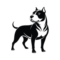 Wall Mural - Pitbull dog vector, art, silhouette, logo, icon, illustration design black and white 