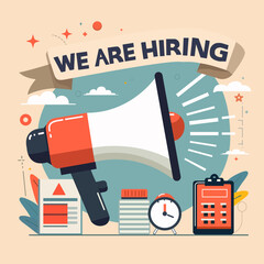 We are hiring job vacancy banner for social media post, Creative job hiring poster