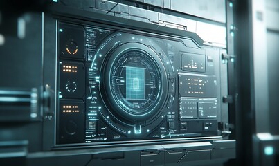 Leinwandbilder - Detailed Shot of Secure Digital Vault Protecting Sensitive Information