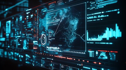 Aufkleber - High-Tech Risk Management Dashboard with Real-Time Cyber Threat Analysis