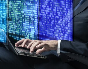 hacker in digital security concept