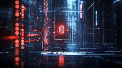 Leinwandbilder - Secure Network Interface Showing the Process of Identity Verification