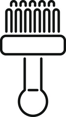 Canvas Print - Line art style icon of a cleaning brush, perfect for representing cleaning tasks and tools