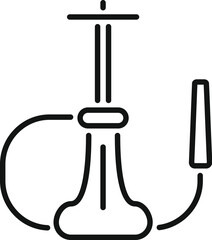 Poster - Line art style icon of a hookah, perfect for representing anything related to smoking or relaxation