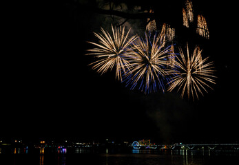 fireworks over the city