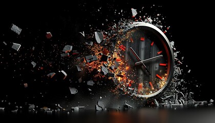 Canvas Print - Abstract time wasting running out ticking urgency end clock 