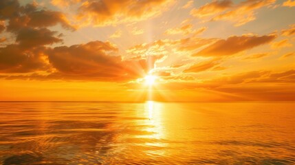 Wall Mural - Golden Sunset over the Sea