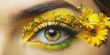 © sarinya - Yellow eye make-up with flower design perfect for spring and summer looks, yellow, eye make-up, flower, design, spring