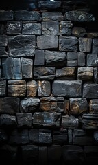 Canvas Print - wall texture black background 