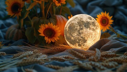 Poster - dark background with moon lamp