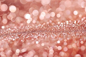 Poster - A shimmering background of rose gold glitter with soft bokeh effects.