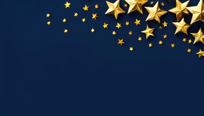 Wall Mural -  Shining stars against a dark blue backdrop