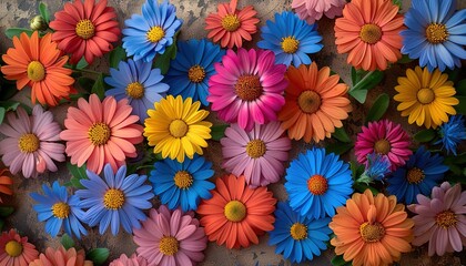 Sticker - colorful flowers background