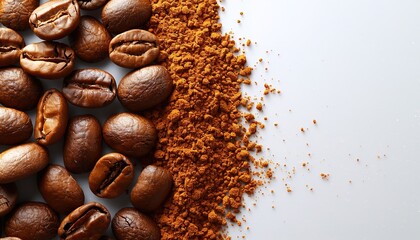 Wall Mural - Coffee or chocolate powder on white background 