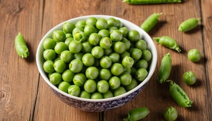  Freshly shelled peas ready for a healthy meal