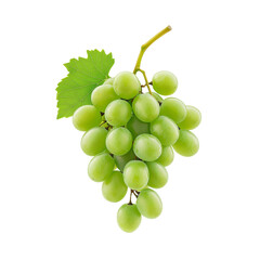 Canvas Print - Fresh green grapes on a transparent background.