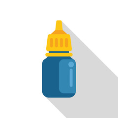 Poster - Blue and yellow medicine bottle with a dropper casting a shadow