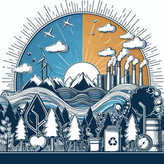 Wall Mural - This vector image shows the importance of the environment.

