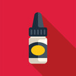 © anatolir - Nasal spray dropper bottle for delivering medicine, featuring a long shadow against a vibrant red backdrop