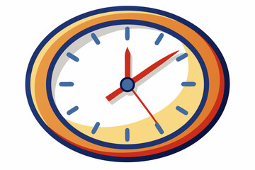 Round Clock Face with Red and Blue Hands