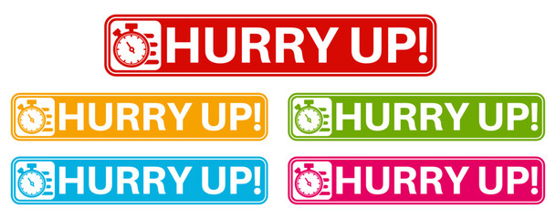 Wall Mural - set hurry up badge labels icon. fast sale sticker  countdown label design illustration 