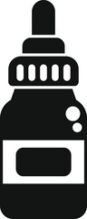 Sticker - Black and white silhouette of a nasal spray bottle containing medical solution for sinus infection