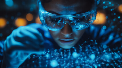 Wall Mural - scientific research and discoveries with futuristic technology