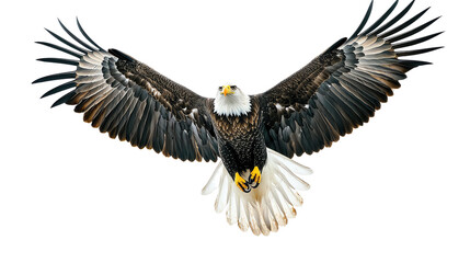 Wall Mural - bald eagle in flight on transparent background