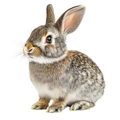 Wall Mural - small rabbit with twitching nose on transparent background